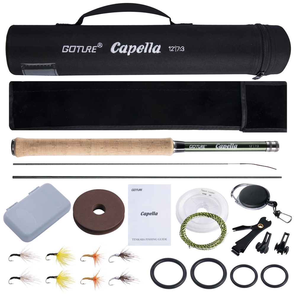 Fishing Rod Carbon Fiber - Goture Tenkara Fly Hengel Combo 3.6m