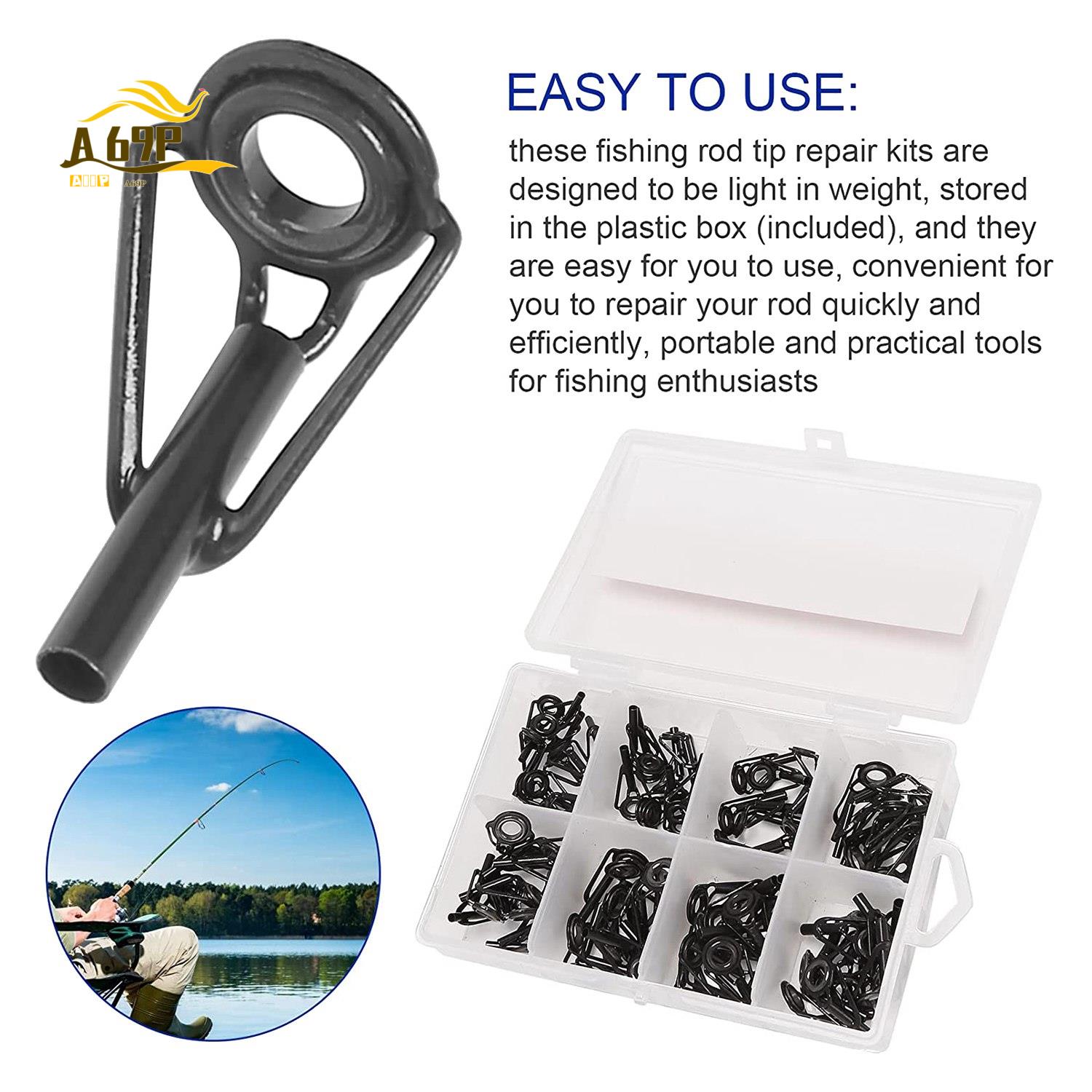 Fishing Rod Guide Replacement - A69P-80 stuks reparatieset voor hengelpunten voor