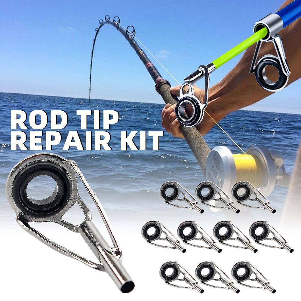 Fishing Rod Guide Replacement - Hengeltop Reparatieset 10 stuks, Vervangende Hengeltoppen