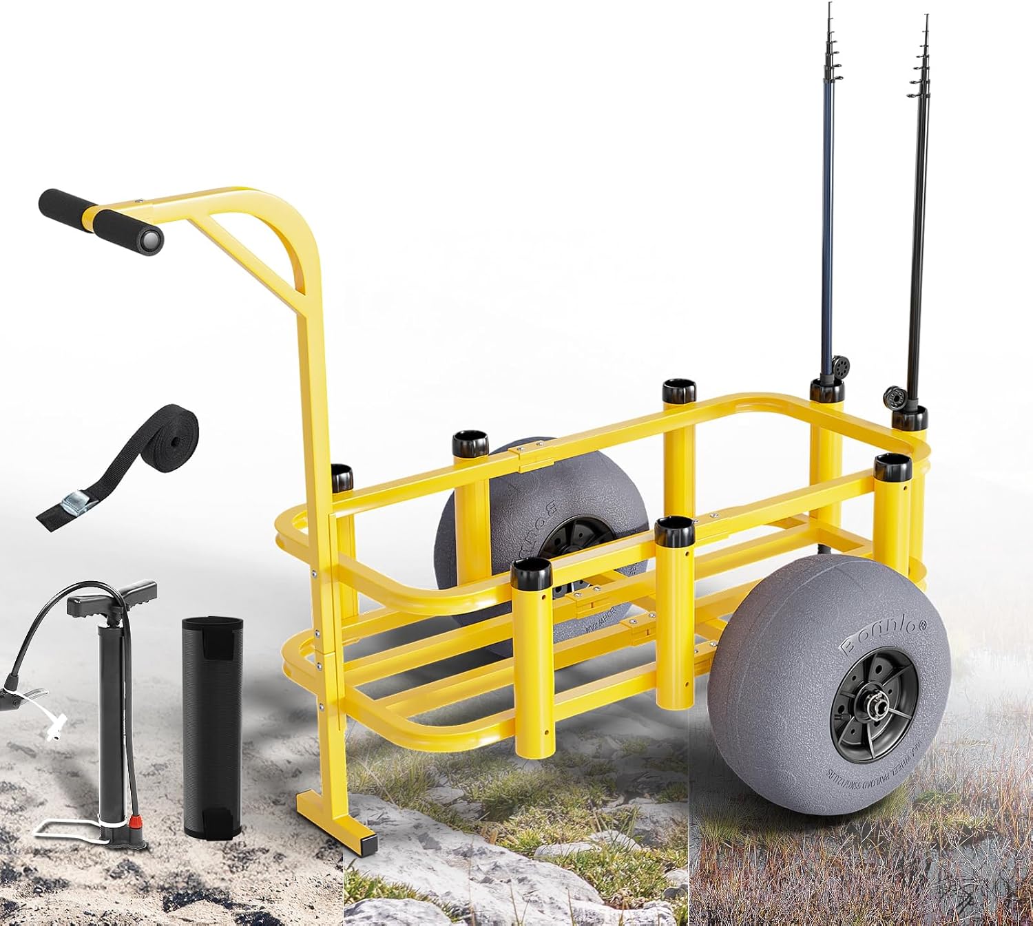 Fishing Rod Holder - Rolbare viskar, strandkar voor buitengebruik met