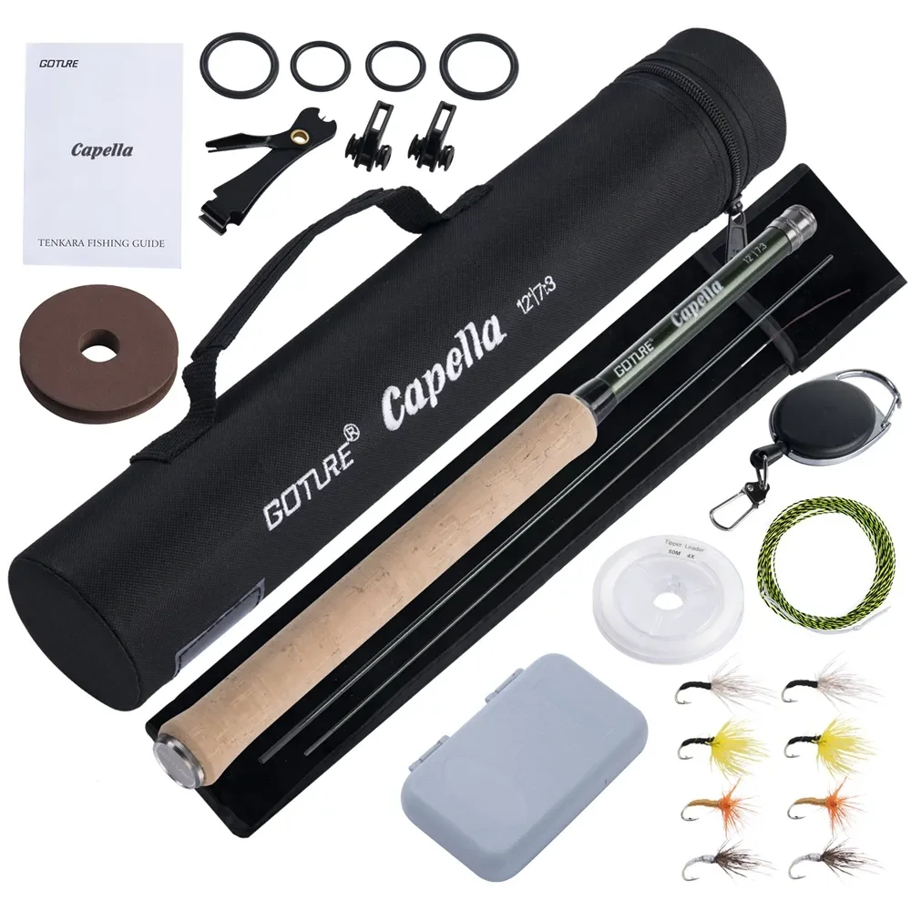 Fishing Rod Carbon Fiber - Goture 12FT Klassieke Tenkara Vliegvisset Superlicht