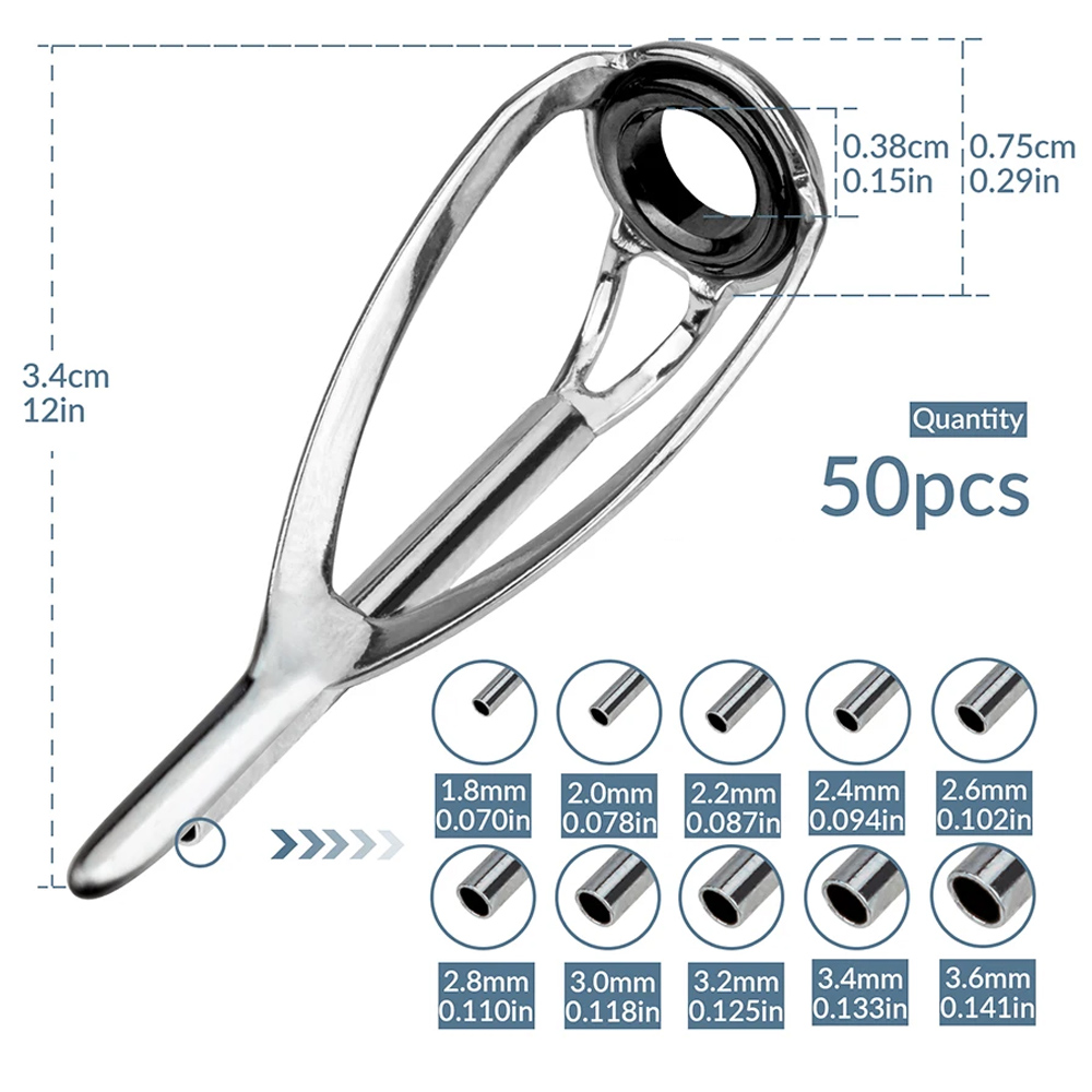 THKFISH 50 stks Hengel Gidsen  - Fishing Rod Guide Replacement recensie en prijs